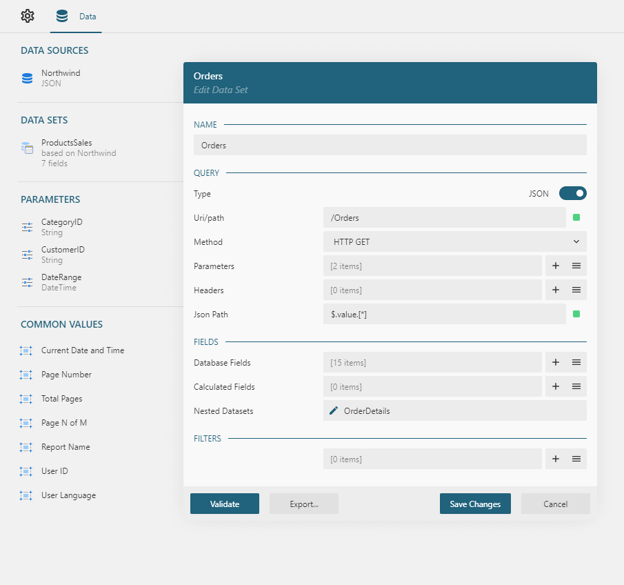 ActiveReportsJS Data Binding