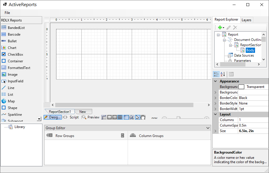 End User Report Designer