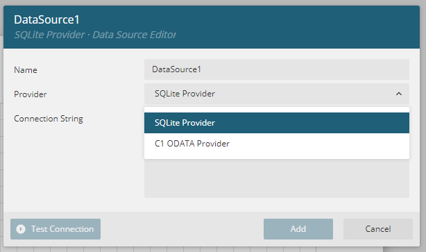 Data Provider in Web Designer