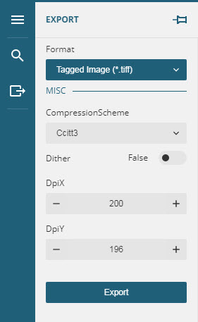 Export pane