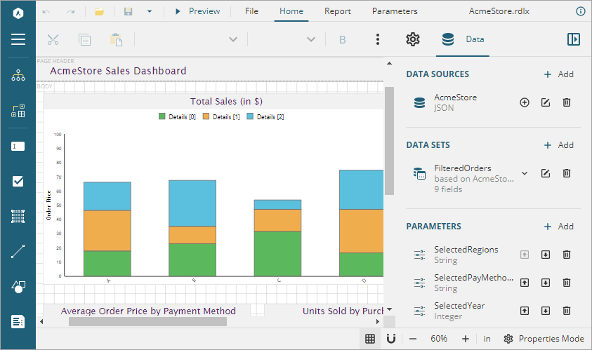 ActiveReports Blazor Designer