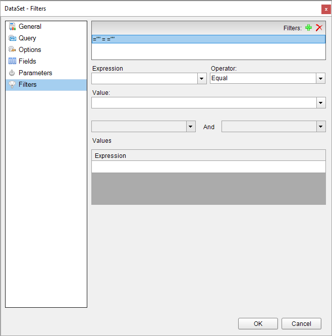 DataSet Filters Page