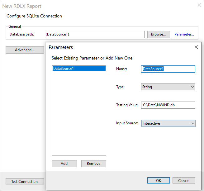 Enter the data source connection details