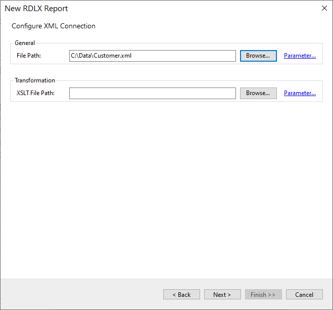 Specify XML file path