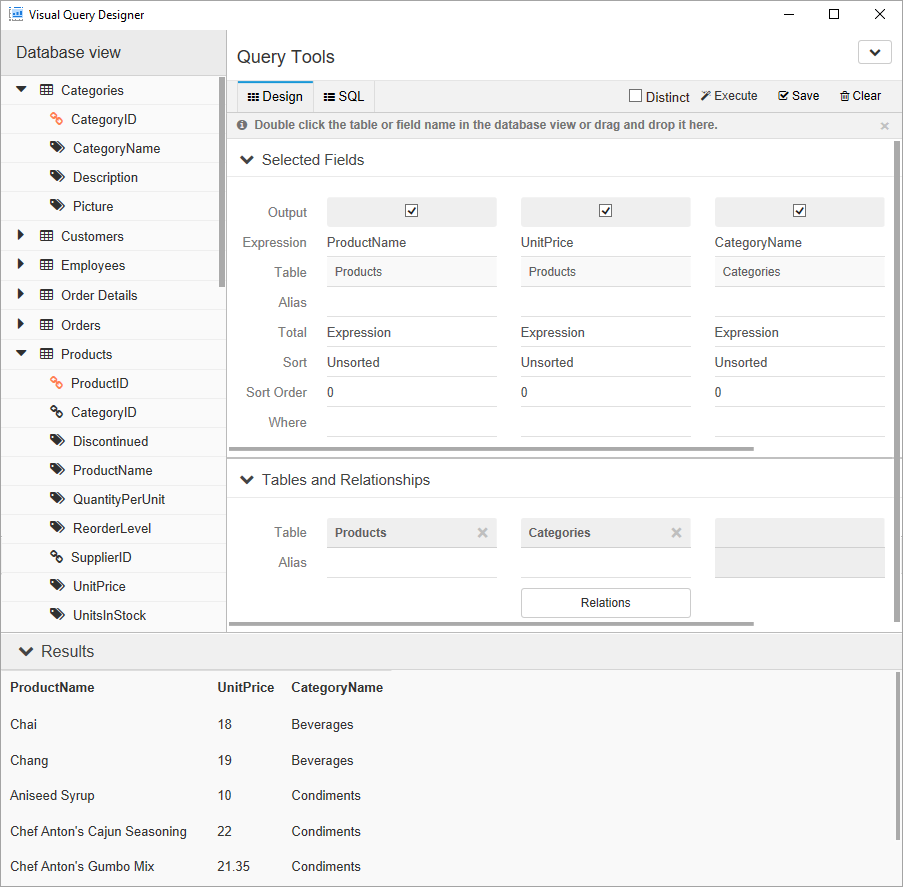 Visual Query Designer