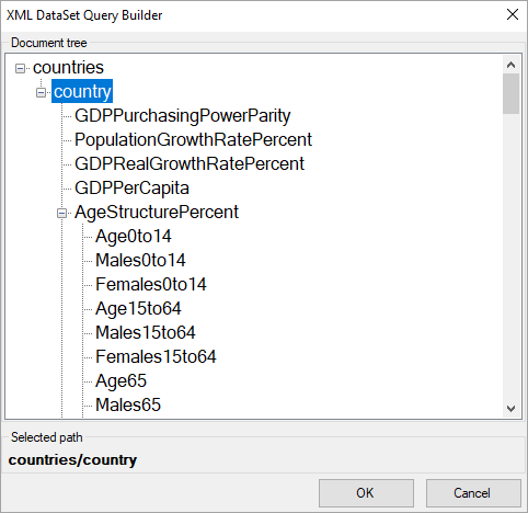 Edit in XML Dataset Query Builder