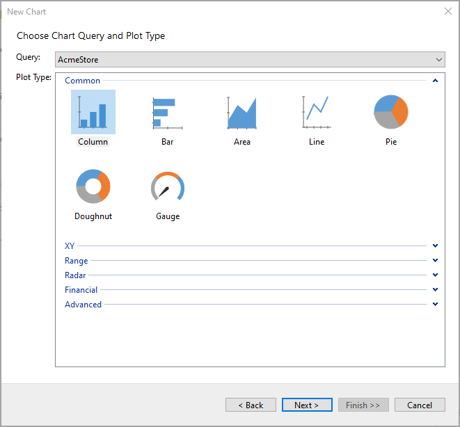 Choose Chart Plot Type