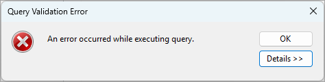 Query Validation Error