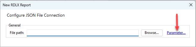 General section of Configure JSON File Connection