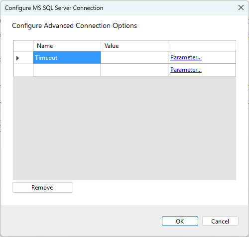 Configure Advanced Settings for MS SQL Server Connection