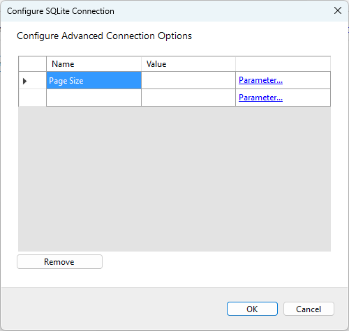 Configure Advanced Settings for SQLite Connection