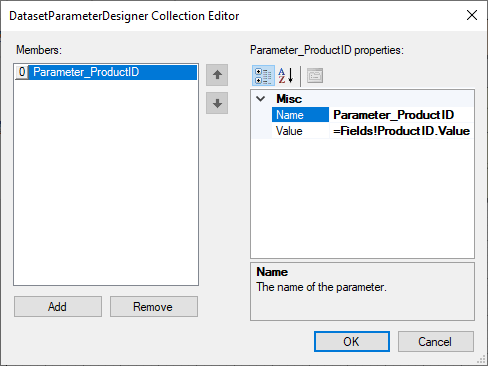 DatasetParameterDesigner Collection Editor