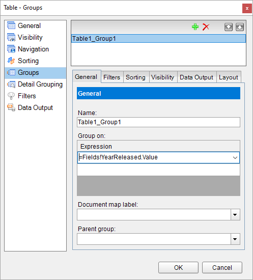 Adding a group to Table