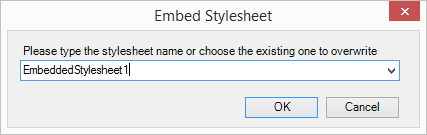 Embed Stylesheet Dialog