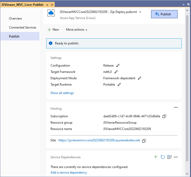 Ready to publish profile