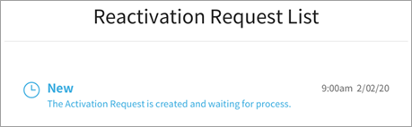 Reactivation Request List