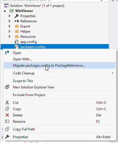 Migrate config