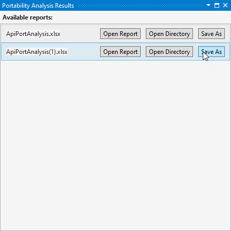 Save analysis report