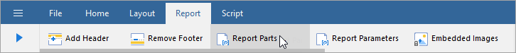 Report Parts Menu