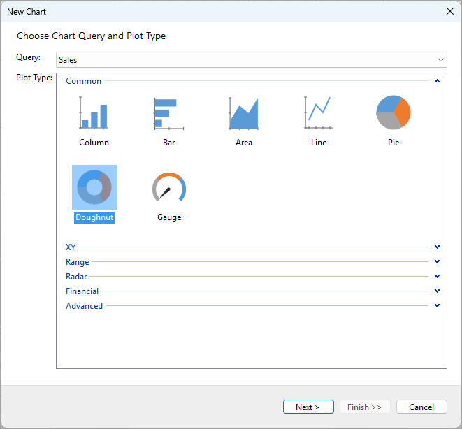 Choose Chart Query and Plot Type