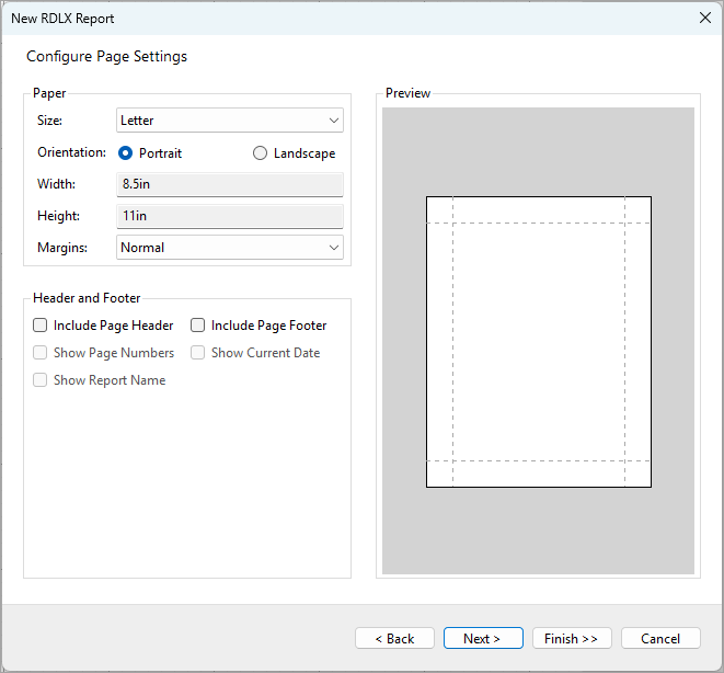 Configure Page Settings
