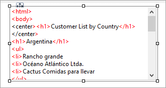 Text/HTML file in edit mode