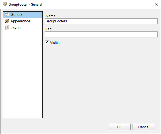 Group Footer Dialog