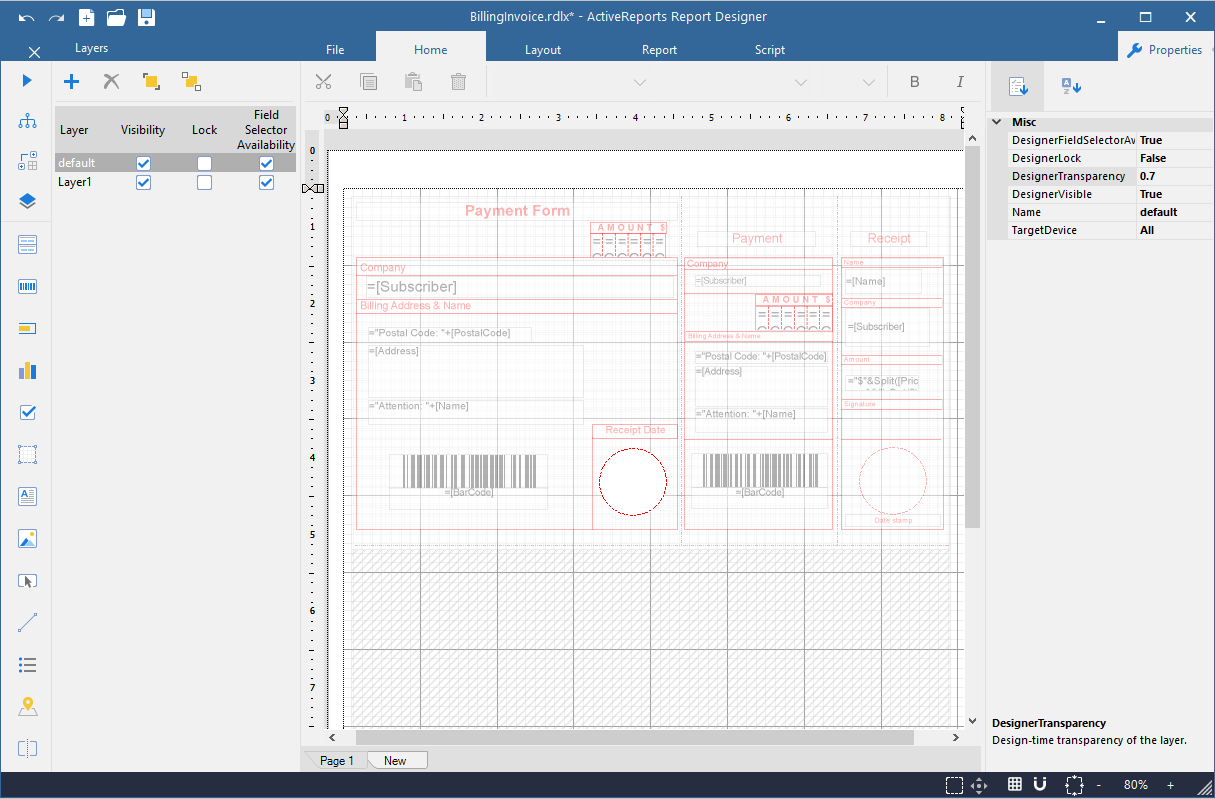 Layers Properties