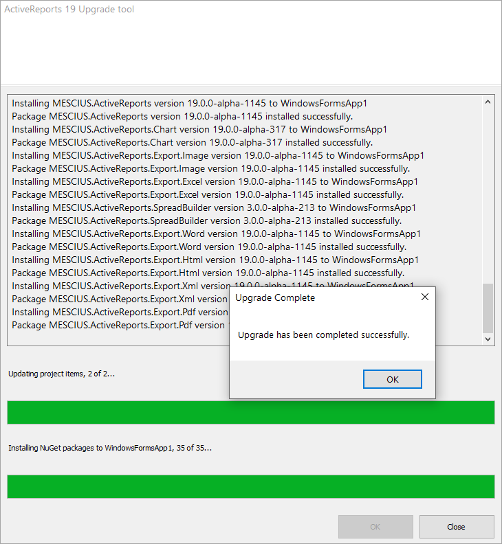 Visual Studio Convert to ActiveReports option