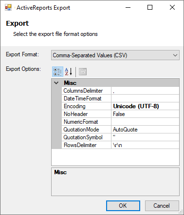 Viewer Export Dialog