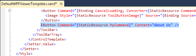 Adding code to DefaultWpfViewerTemplates.xaml file