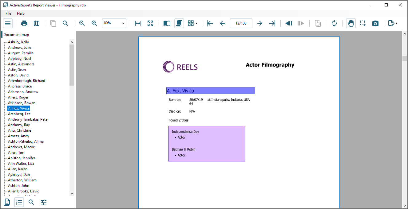WinForms Viewer Document Map Pane