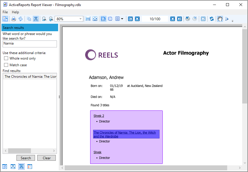 WPF Viewer Search Pane