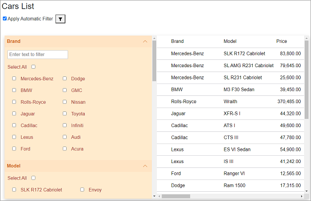 Styled DataFilter control