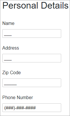 Masked TextBox control