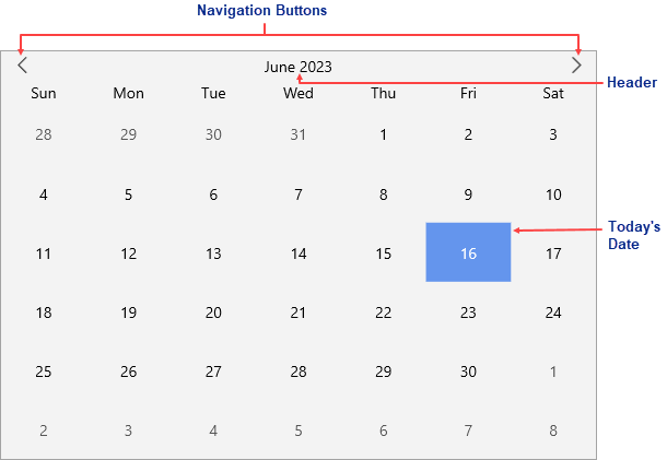 Blazor Calendar Elements