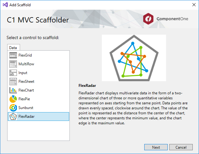 Dispalying controls list in the Add Scaffolder Wizard