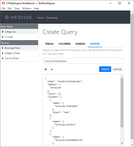 Enter query name