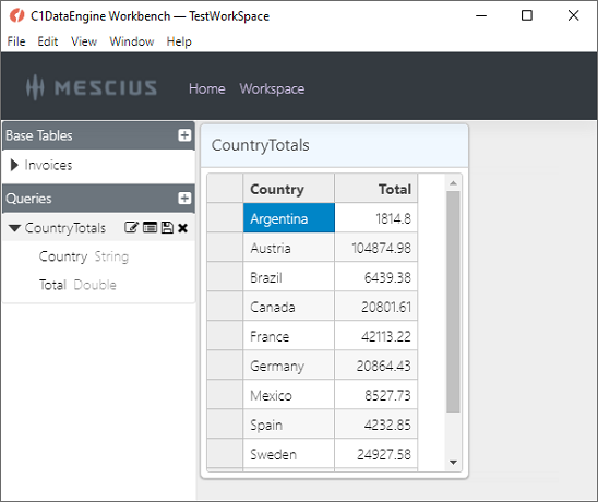 Expanded grid for query table