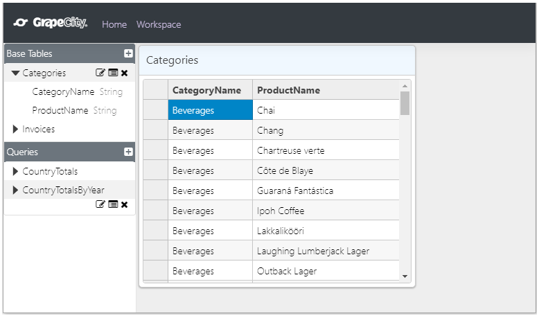 import base table