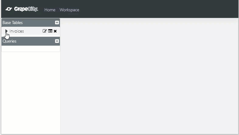 Open list of available columns