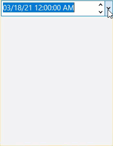 GIF showing datedit control and its calendar dropdown