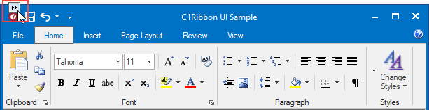 floating toolbar of ribbon