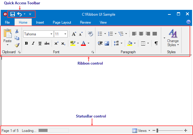 ComponentOne Ribbon appearance