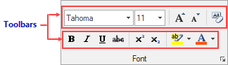 Toolbar in Ribbon