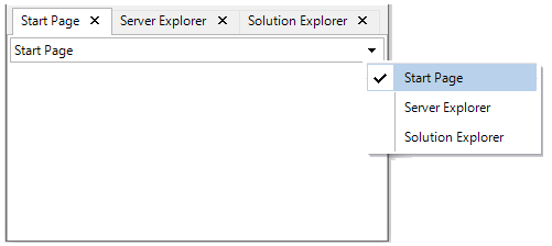 An application UI with tabs