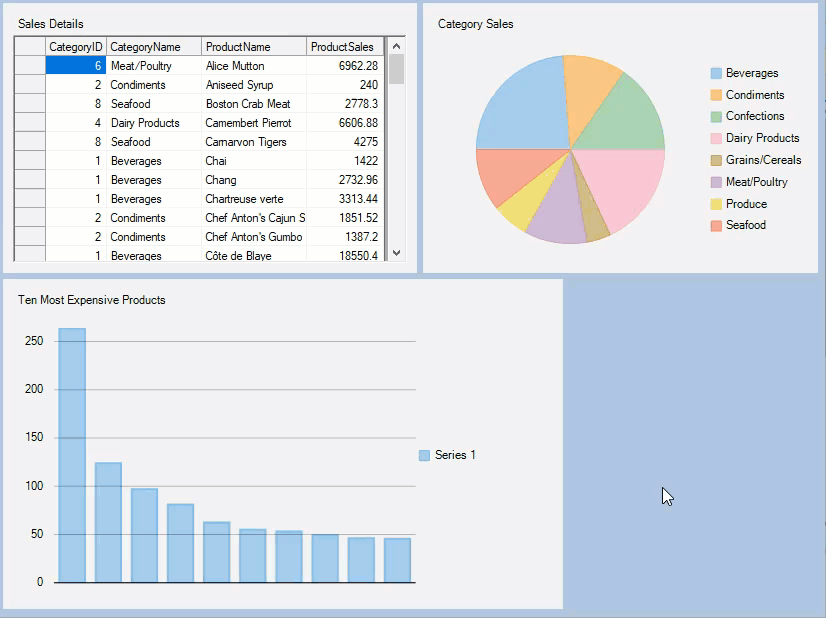 Drag-drop in dashboard