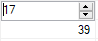Built-in numeric editor showing spin button