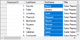 single column selection