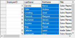 column range selection